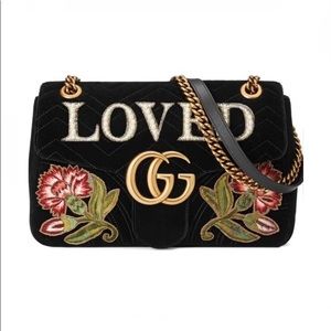 GUCCI GG Marmont Loved Velvet Medium Shoulder Bag